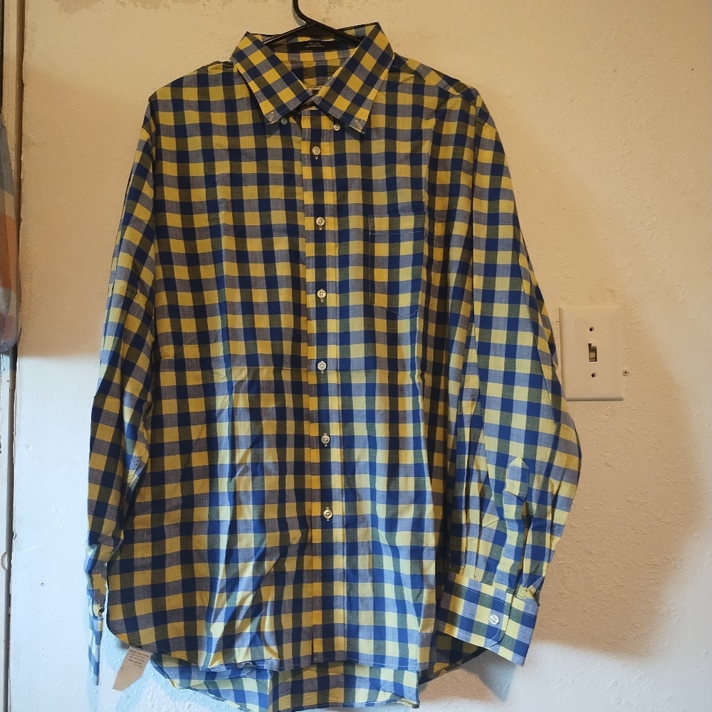 Khaki Surplus yellow and blue checkered shirt